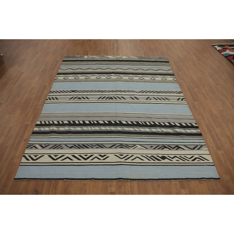 Tapis rayé en laine Kilim