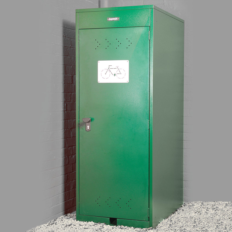 Vertical Locker 3ft. W x 4ft. D Flat Metal Bike Shed, Green
