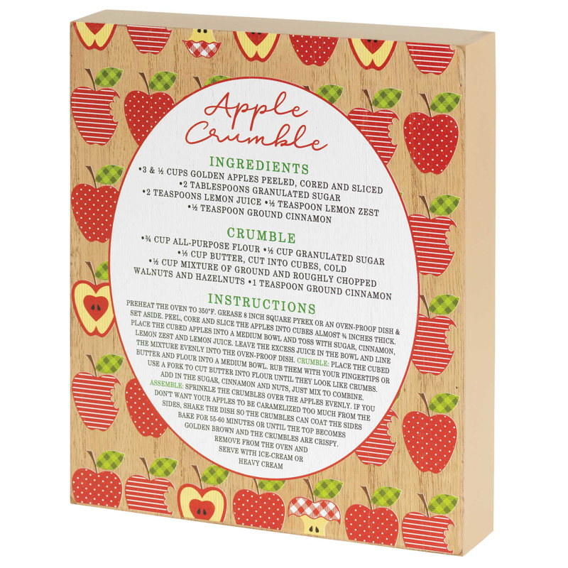Plaque décorative pomme crumble