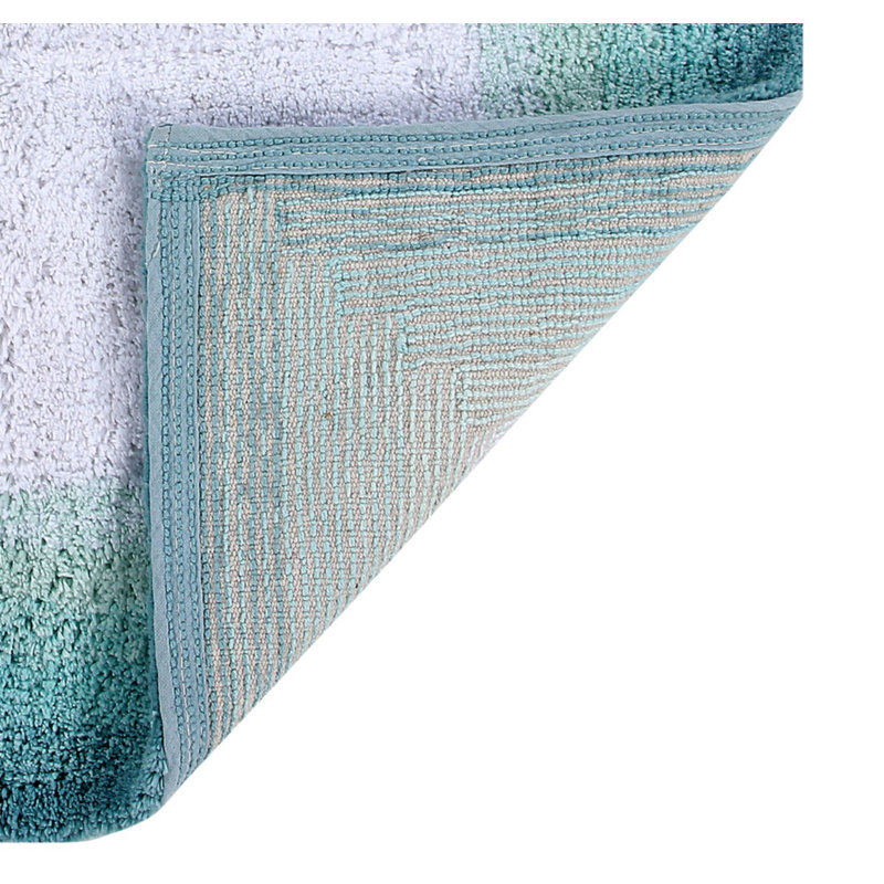 Benine Premium 100% Cotton 3 Piece Bath Rug Sets with Non-Slip Backing, Machine Washable, Luxurious Ombre Pattern Super Absorbent & Tufted Weave Bath Mat for Bathroom