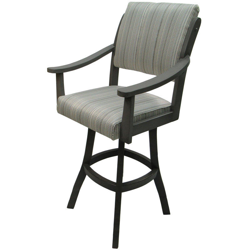 Tabouret de comptoir pivotant Irminger, Fumée, Plaisir naturel, Tabouret de bar (siège d'une hauteur de 30 po)