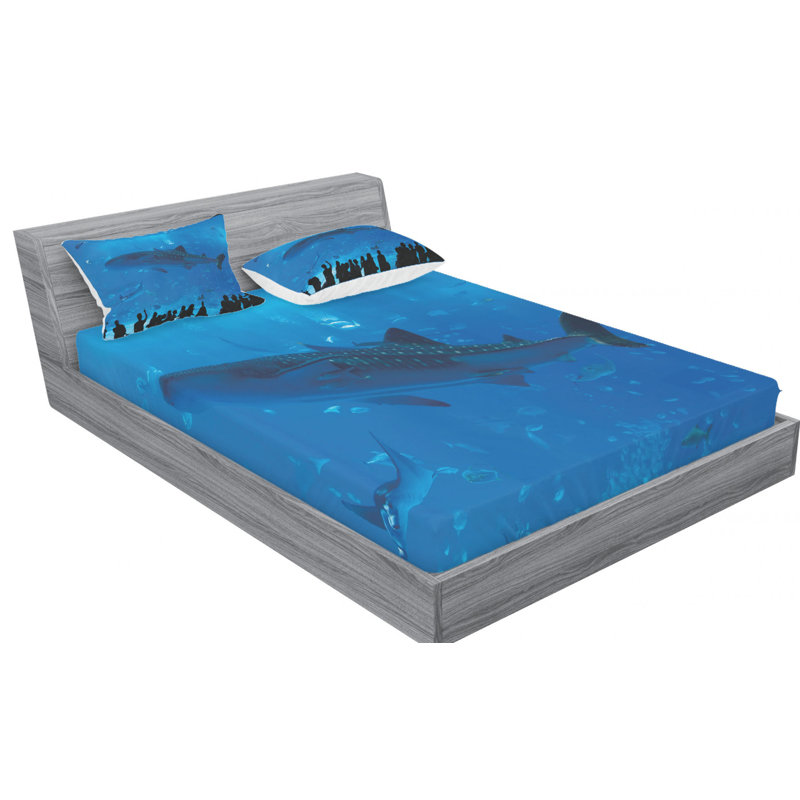 Shark Microfiber Sheet Set, Full Sheet Set + Fitted Sheet + 2 Pillowcases