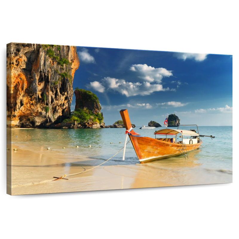 Mehar Boat At Railay Beach, 34" H x 51" W