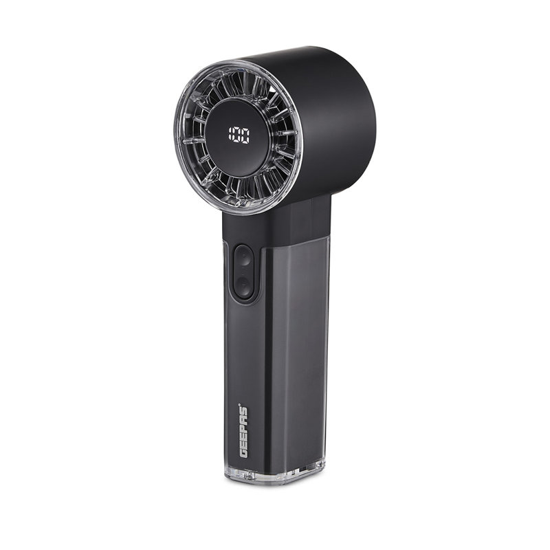 GEEPAS Rechargeable Fan | Mini Digital Portable USB Fan for Travel Camping Office Outdoor Women | Handheld 3000mAh 100 Level Wind Speed Quiet Mode 10Hr Run Time | 2 Year Warranty