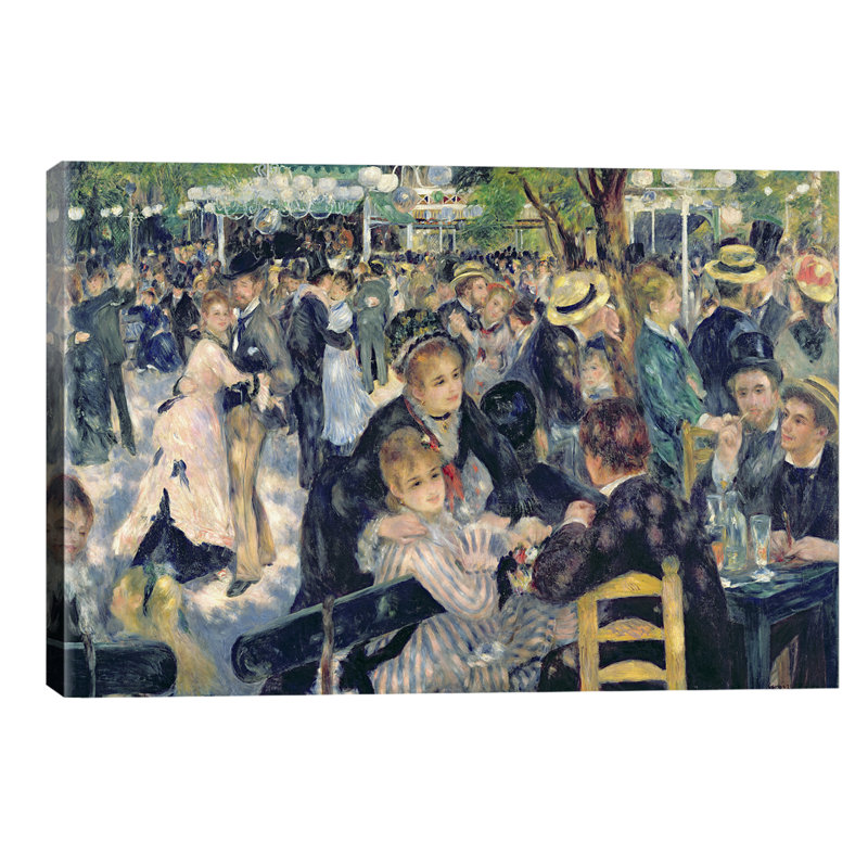 Ball At The Moulin De La Galette, 1876 by Pierre-Auguste Renoir - Painting on Canvas, 66.04 cm H x 45.72 cm W x 1.91 cm D