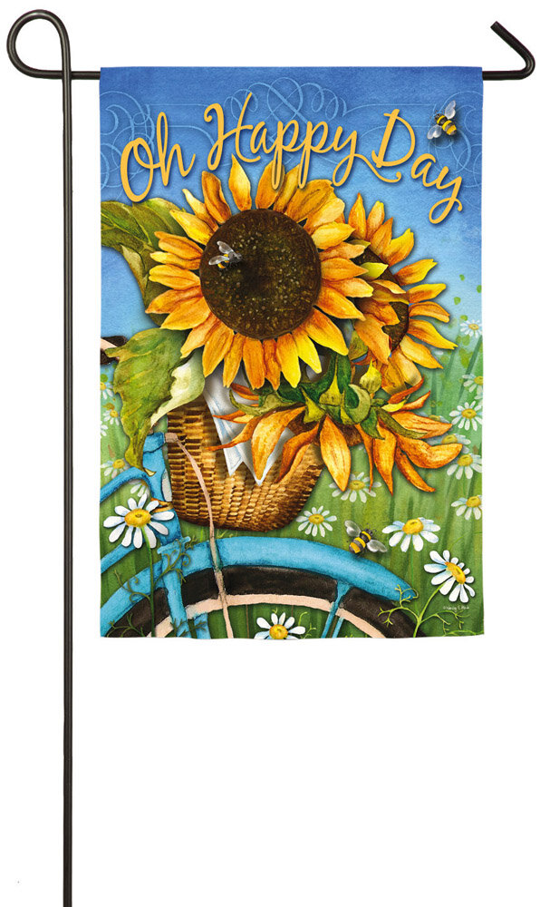 Happy Day Sunflowers 2-Sided Polyester 18 x 13 in. Garden Flag