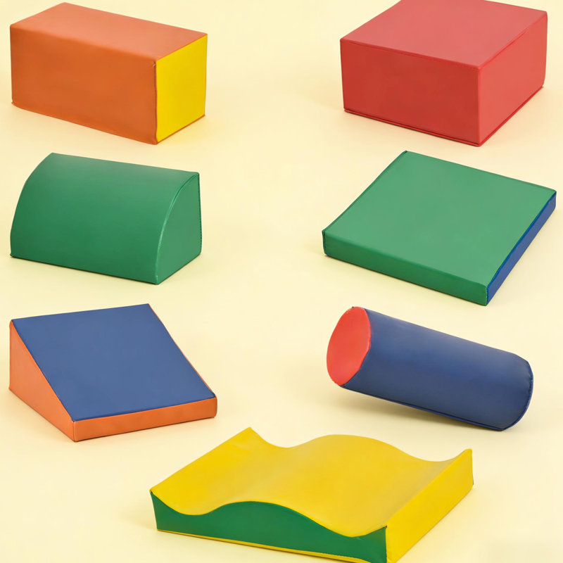 Équipement d'escalade coloré et doux: sept blocs de mousse polyvalents pour l'avancement cognitif et créatif de 1 à 3 ans: Imaginaire rampant