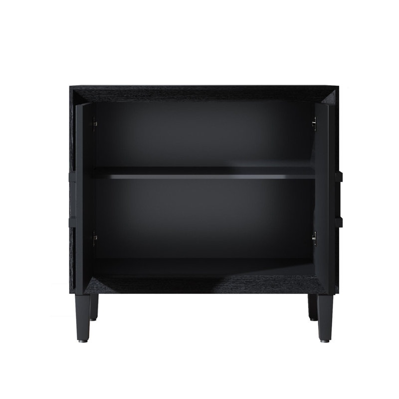 Armoire d'appoint avec rangement réglable en bois manufacturé et en bois manufacturé de 31,5 po H (ensemble de 3), Noir