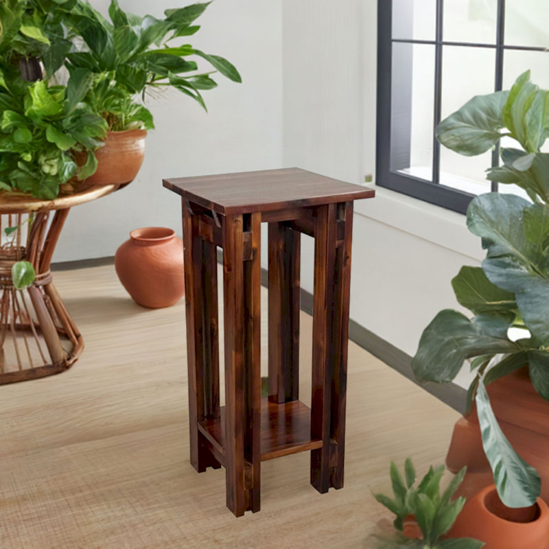Support pour plante Damius, Acajou