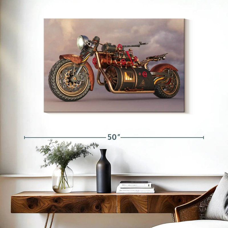 Mehar Steampunk Motorcycle, 26" H x 39" W