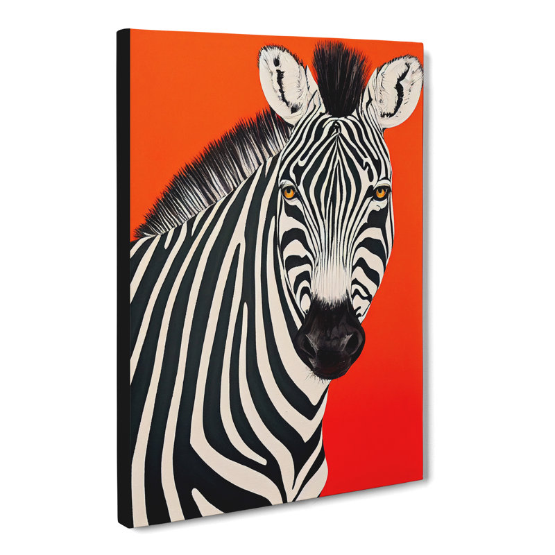 Zebra Pop - Wrapped Canvas, 50cm H x 35cm W x 3cm D