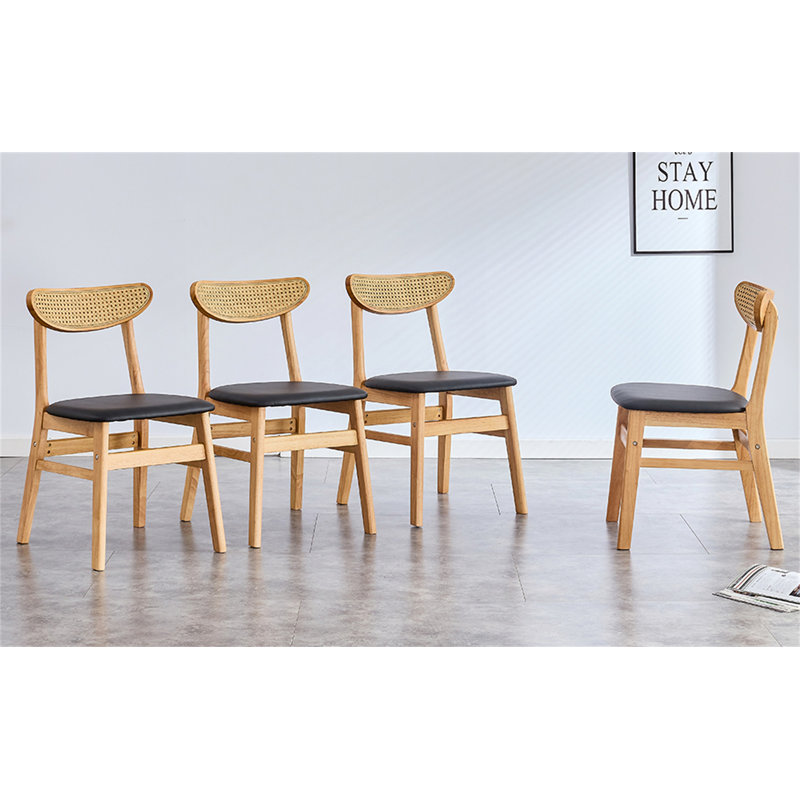 Ensemble de chaises de salle à manger en bois d'hévéa Cozy Natural