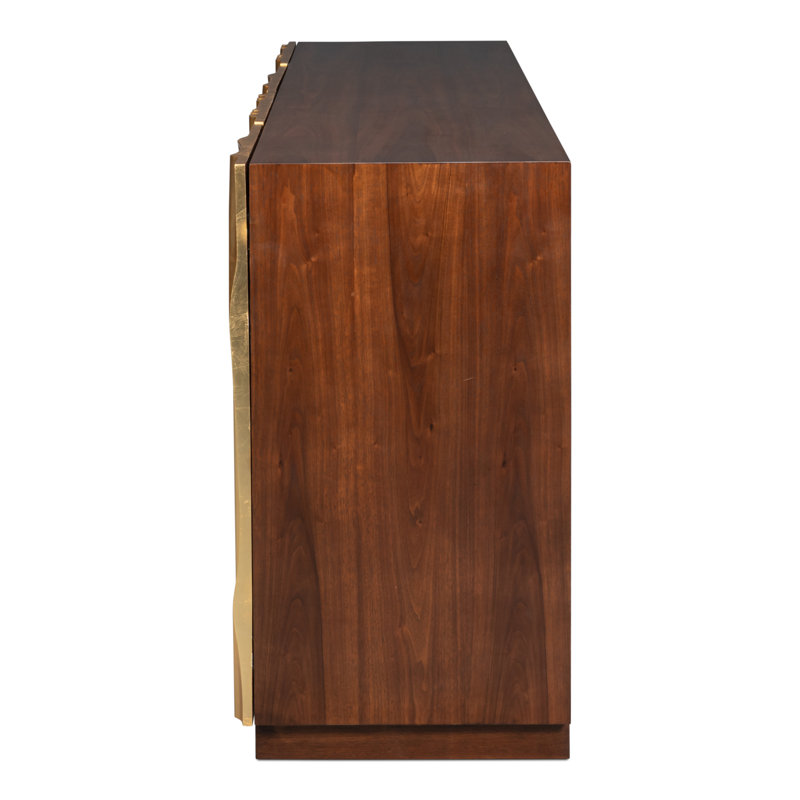 Capriole 86'' W Solid Wood, Brown/Gold