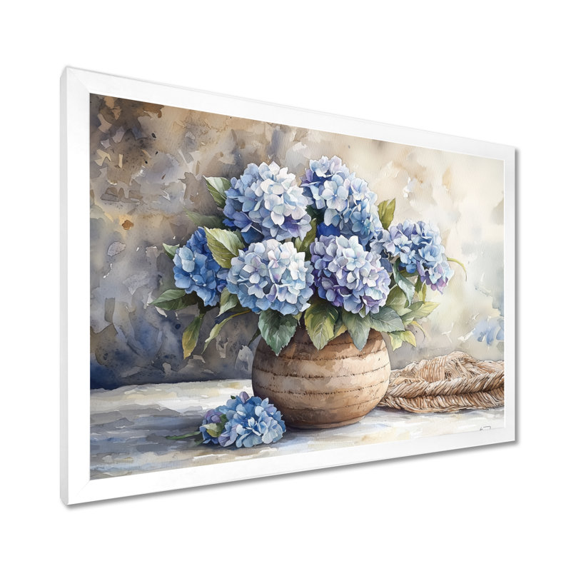 Hortensias dans un décor de rêve I - art mural grand hortensia, Reproduction encadrée d'une seule photo, H 12 po x l 20 po