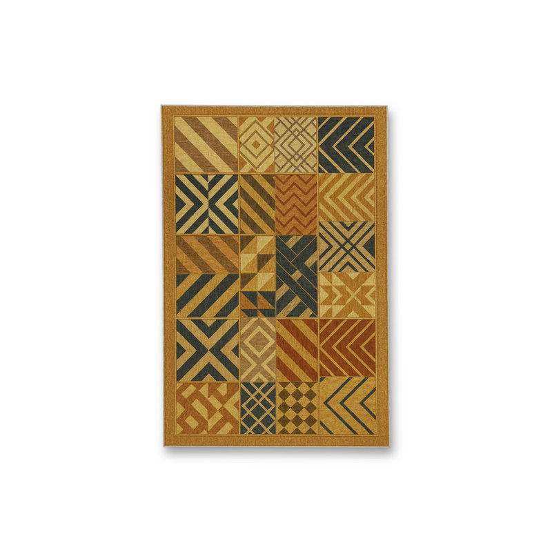 Tapis tissé crème à motif géométrique lavable Mosso, 2' x 2'11"
