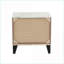 Table de chevet rustique en chêne crème avec plateau en faux marbre