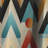 Mid Century Geometric Blue And Beige Pattern - Abstract Geometric Blackout Curtain - 1 Panels-107535581