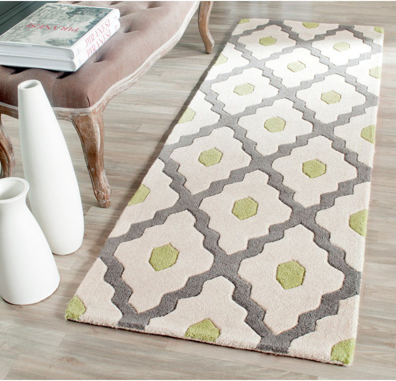 Carolene Hand Tufted Wool Geometric Rug, Runner 2'3" x 7'