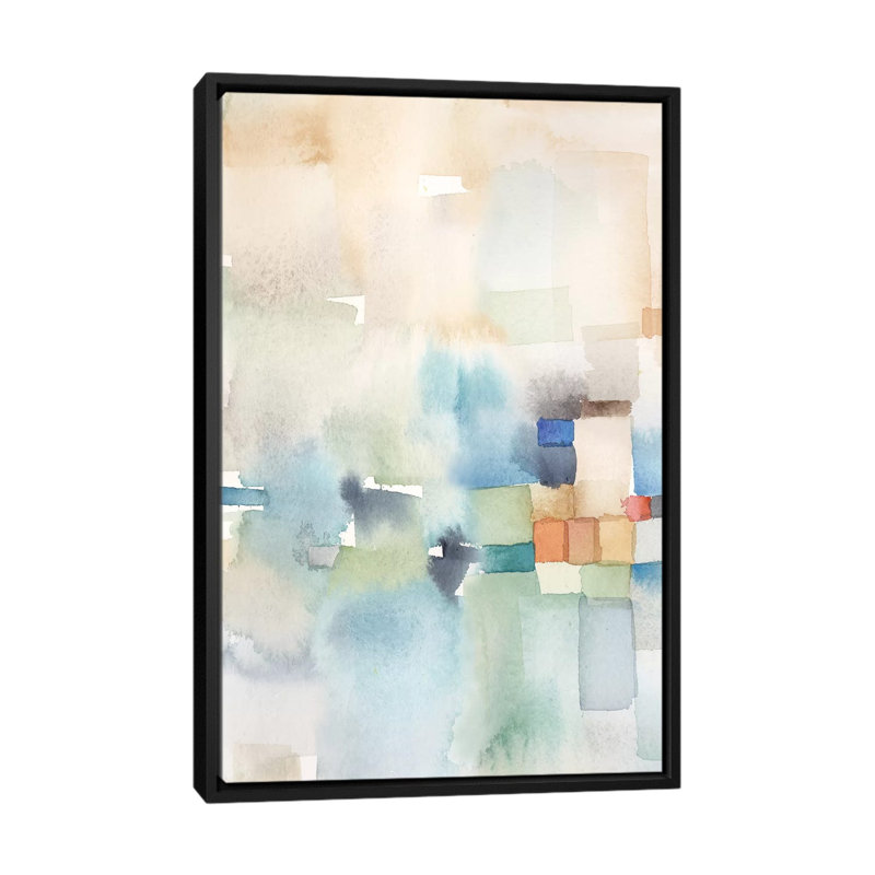 Cynthia Coulter Teal Abstract Panel I by Cynthia Coulter - Gallery-Wrapped Canvas Giclée, 26" H x 18" W x 1.5" D, No Mat