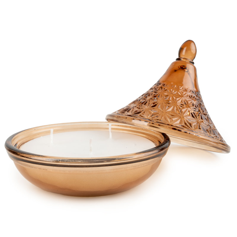 Cinammon Scented Jar Candle with Glass Holder