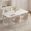 Modern White Rectangular Solid Wood Dining Table-685486042