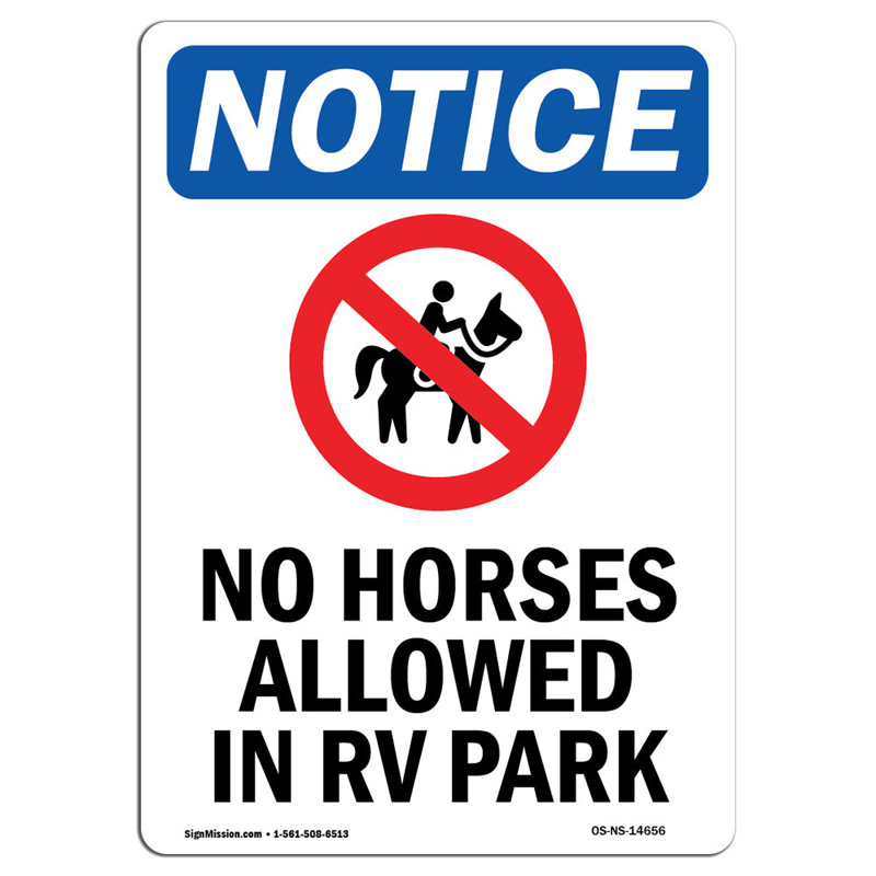 «No Horses Permis in Rv Park»