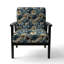 Chaise avec accoudoirs rembourrée Paisley Elegance - bleu et beige I