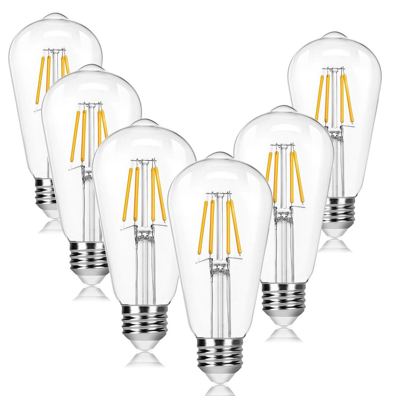 CJ ST19-E26-120V 5 Watt(60 Watt Equivalent) LED Dimmable Light Bulb E26 Base (Set Of 6)