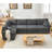 Modular Sectional Sofa Set,Convertible L Shaped Couch ,5 Seat,Reversible Sectional Sofa Couch,Upholstered,Corner Sofa,Rolled Arms,Soft Linen Fabric-1081256475