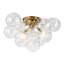 Modern 3-Light Cluster Clear Glass Globe Semi Flush Mount