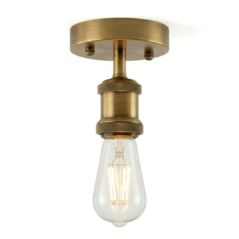 Semi Flush Mount, Yellow Brass
