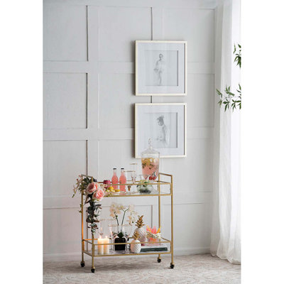 Chariot-bar Bradly en fer poli 2 couches Bradly