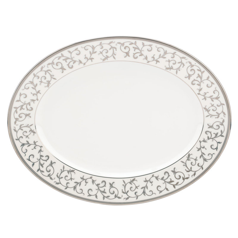Opal Innocence 16" Off-White Ceramic Oval Platter