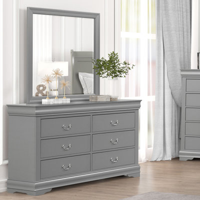 58" W Transitional Dresser, Gray