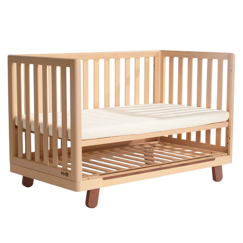 Lit de bébé convertible 6-en-1 HHB, Lit de bébé RUYI - brun