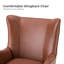 Fauteuil à oreilles en similicuir avec garniture cloutée 30 po Ebbert-647834379