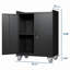 2 Door Tool Cabinets For Garage, Lockable Garage Storage Cabinet, Locking Metal Storage Cabinet With Wheels, Rolling Tool Chest, Assembly Required