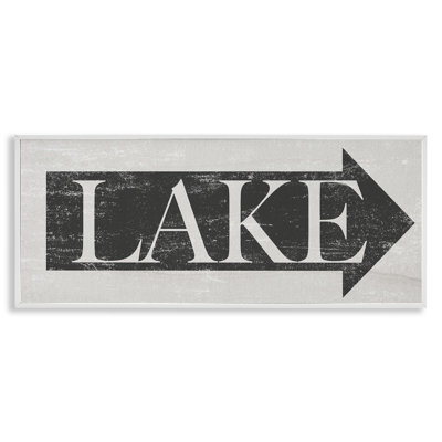 Lake Arrow Sign Distressed by Daphne Polselli - Graphic Art Print on Wood