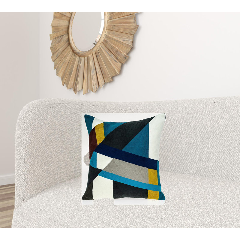 Coussin décoratif 100% coton 20 po x 20 po avec fermeture à glissière 20 po x 20 po