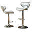 Fauteuil pivotant rembourré, ensemble de 2, argenté, base, assise en similicuir avec coussins, réglable en hauteur de 86 à 108 cm, revêtement de 45 cm de large x 54 cm de profondeur, argenté - mousse injectée pour plus de confort, lot de 2