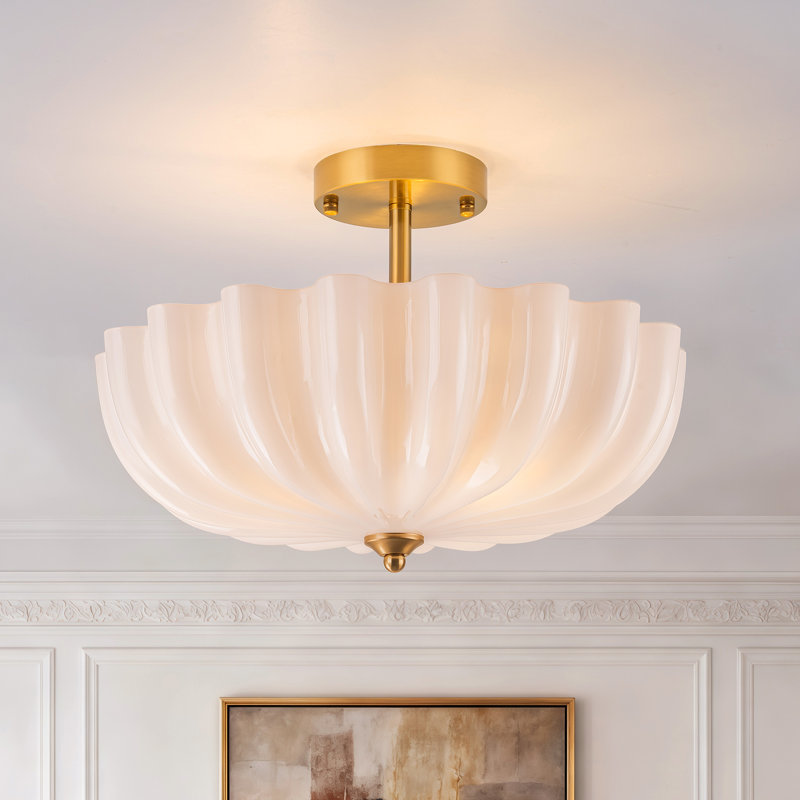 3-Light 15.74In.W Opal Glass Flush Mount