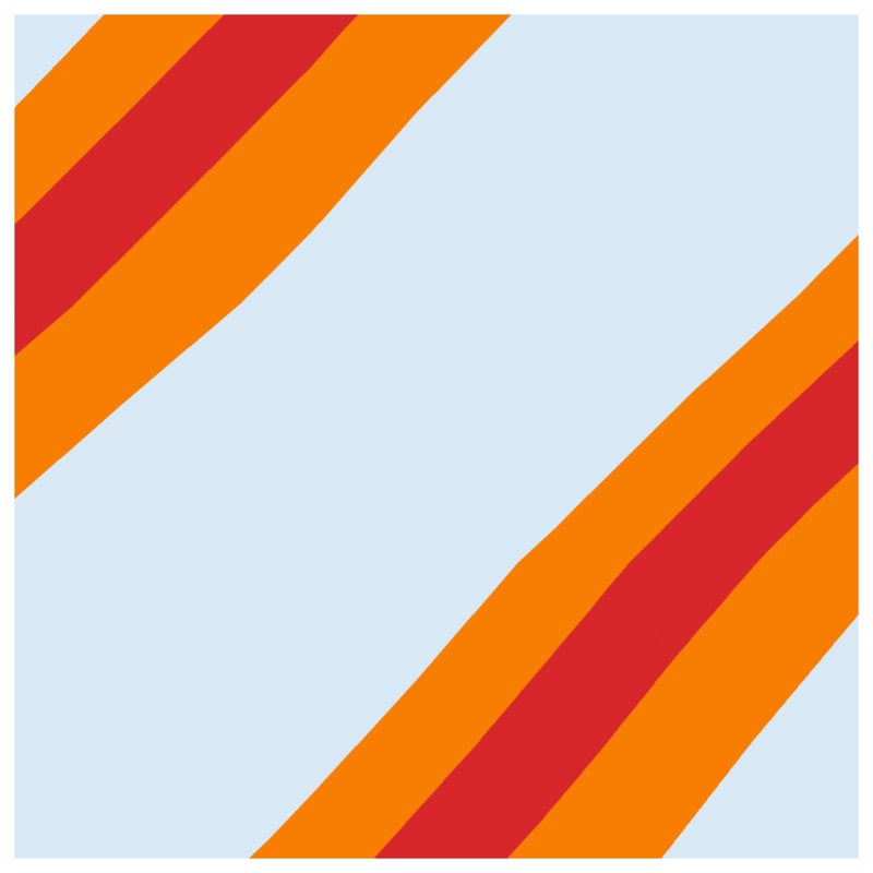 Tapis de bain diagonal à rayures rouges et orange, L 24 po x L 17 po