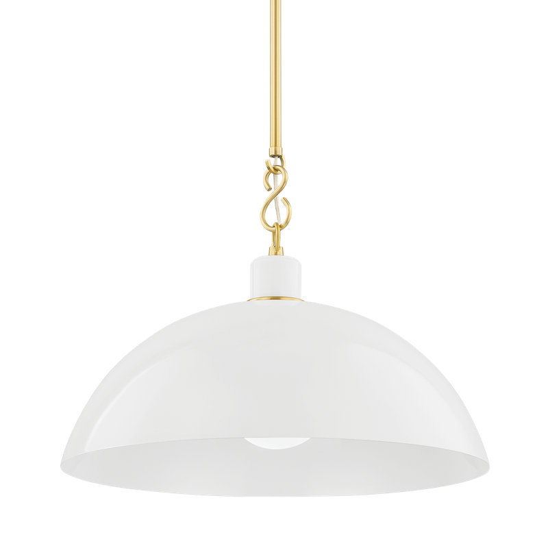 Luminaire suspendu 1 lumière Camille par Zio & Sons x Mitzi, Latin vieilli / blanc