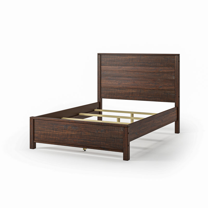 Lit plateforme standard Baja - Double - Finition noyer, Noyer, Double