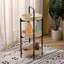 Table d'appoint tissée en corde de papier 3 tablettes à 3 niveaux, panier de rangement ovale (naturel)-1182804325