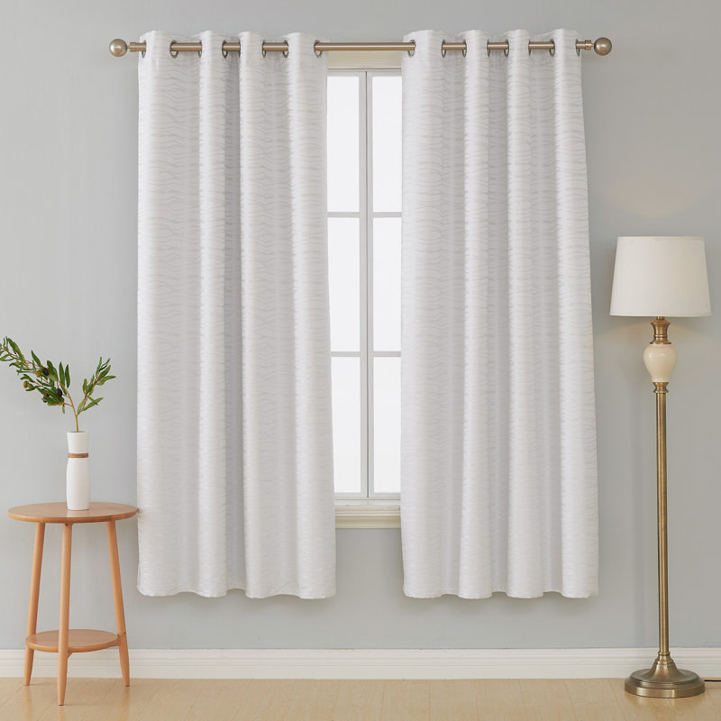 Bakstran Blackout Curtain Pair, White, 51" W x 71" L