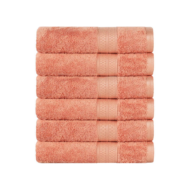 Ensemble de serviettes Nolhan 60% coton et 40% rayonne de bambou, Saumon