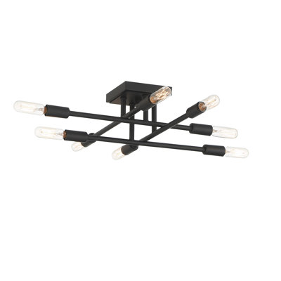 Jordy 8-Light Steel Sputnik Semi Flush Mount