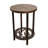 BURNT SIENNA ROUND END TABLE WITH TREE SCENE AND ROUGH SAWN TOP-808465584