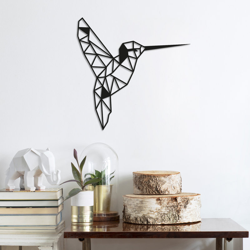 Élégant accessoire mural décoratif en métal, finition noire, 17,3 po x 17,3 po | 100% métal avec une épaisseur de 0,06 pouce | Fixation murale facile avec pièce arrière | Parfait pour les décors modernes et les œuvres d'art uniques